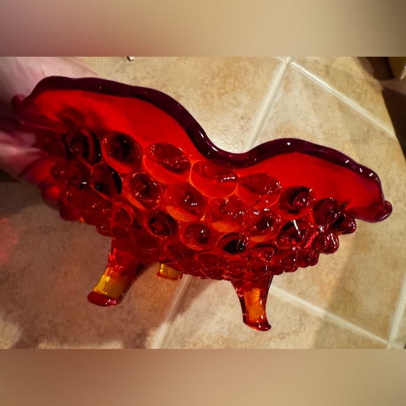 Fenton Amberina Hobnail Footed Bowl✨ - Picture 8 of 16